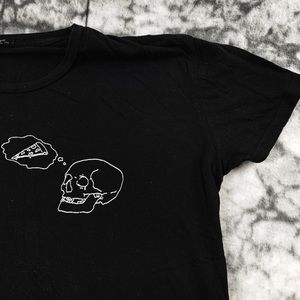 Pacsun Skeleton Pizza Off the Shoulder Blouse